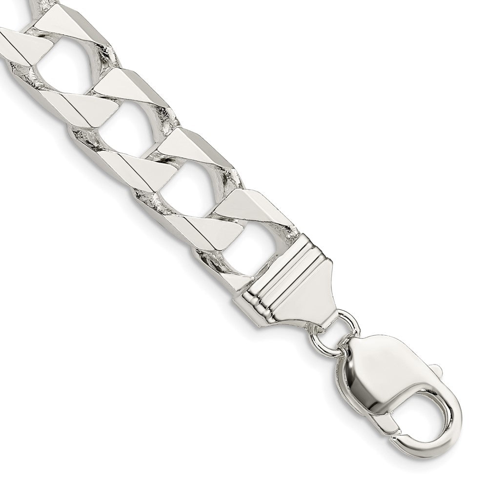 Sterling Silver 10.3mm D/C Square Curb Chain 9 inches