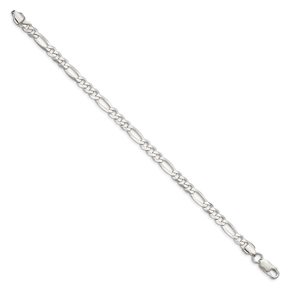 Sterling Silver 5.5mm Lightweight Flat Figaro Chain 9 inches