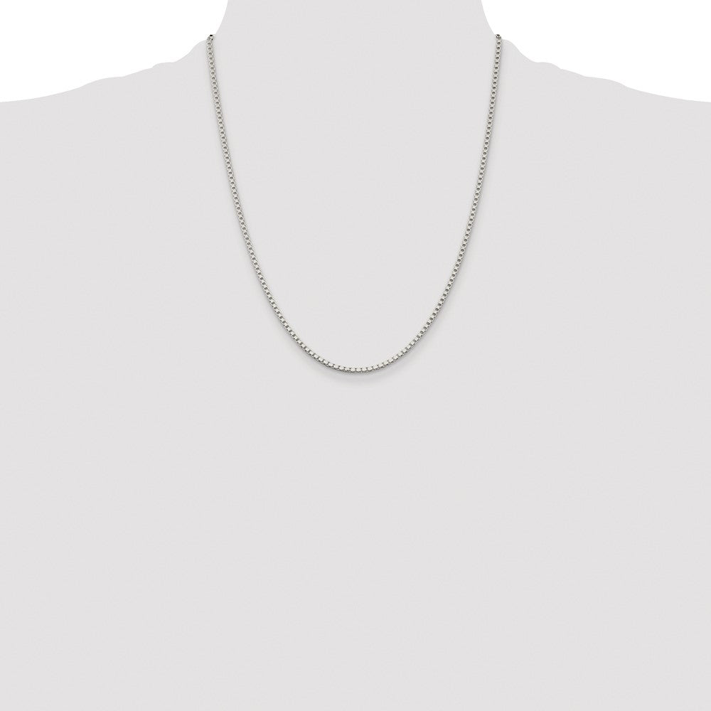 Sterling Silver Rhodium-plated 2mm Box Chain