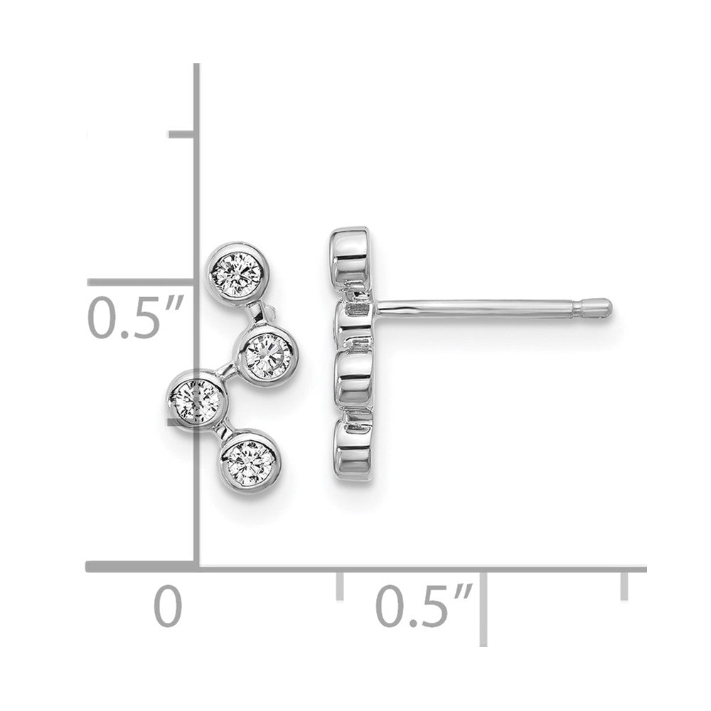 Cheryl M Sterling Silver Rhodium-plated Polished Multi Bezel Set CZ Post Earrings