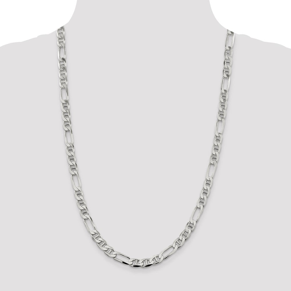 Sterling Silver 7.5mm Figaro Anchor Chain 26 Inches