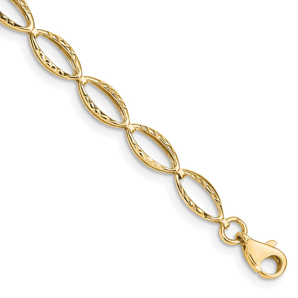 14k Polished Oval Link Bracelet 7.5 inches