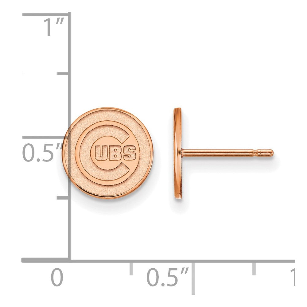 SS Rose Gold-plated MLB LogoArt Chicago Cubs Extra Small Post Earrings