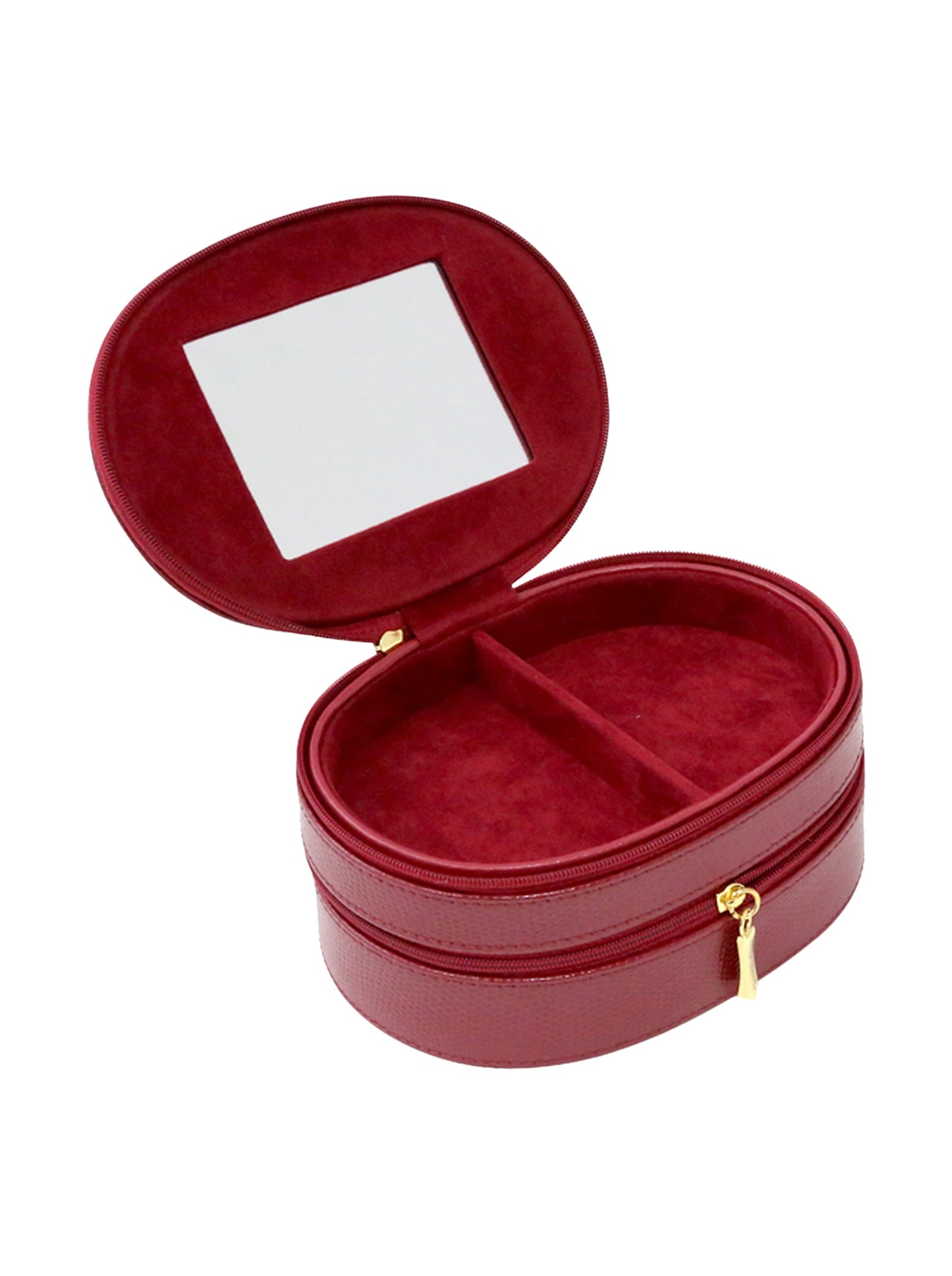 2 Level Travel Lizard Leather Jewelry Case