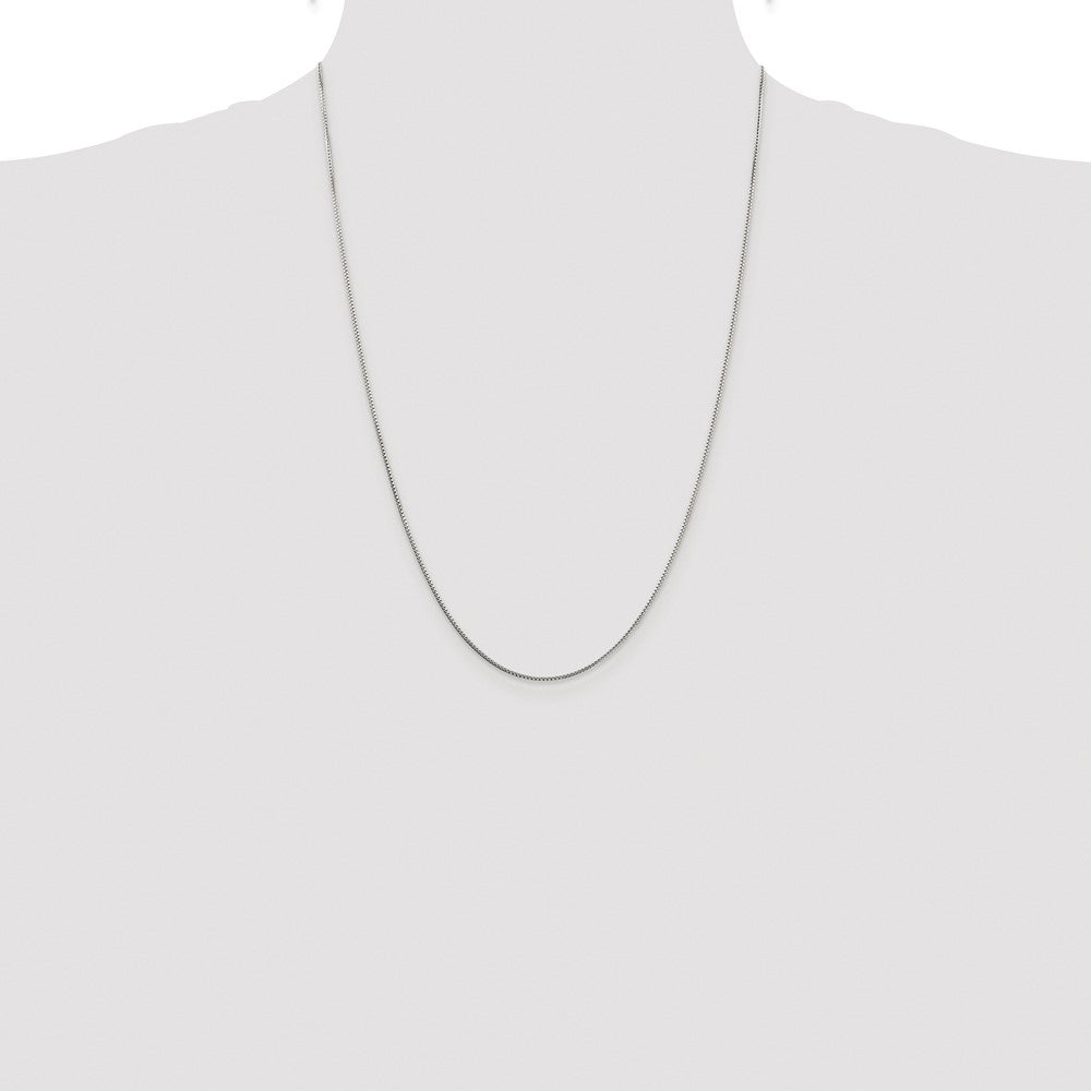 Sterling Silver Rhodium-plated 1mm 8 Sided Diamond-cut Box Chain