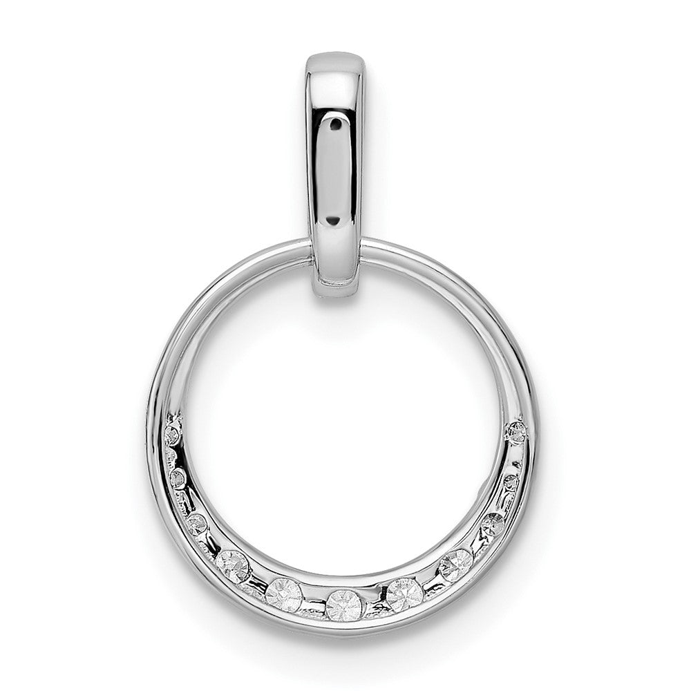 14k White Gold 1/4 carat Lab Grown Diamond VS/SI+ G+ Circle Dangle Pendant