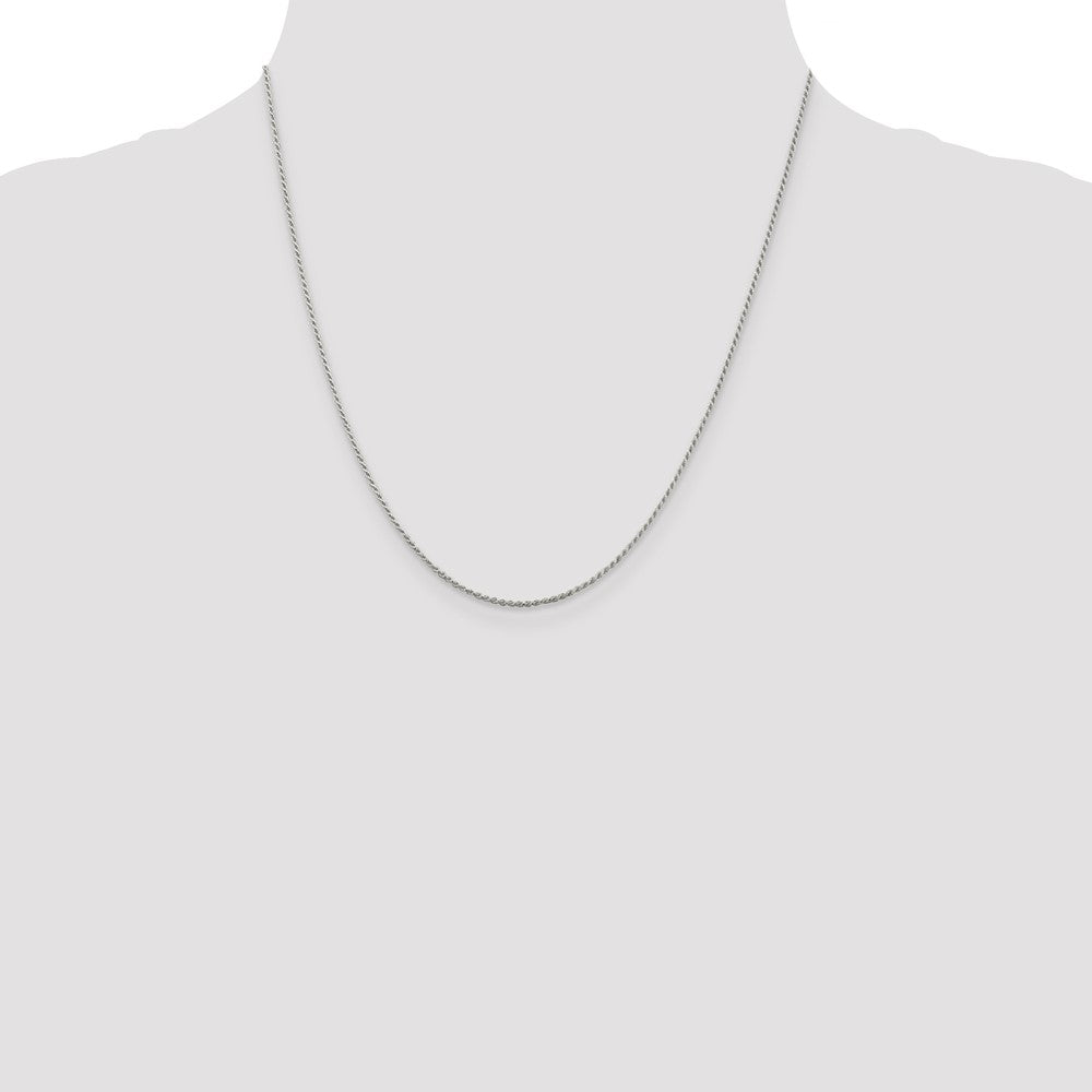 Sterling Silver 1.2mm Diamond-cut Rope Chain 20 Inches
