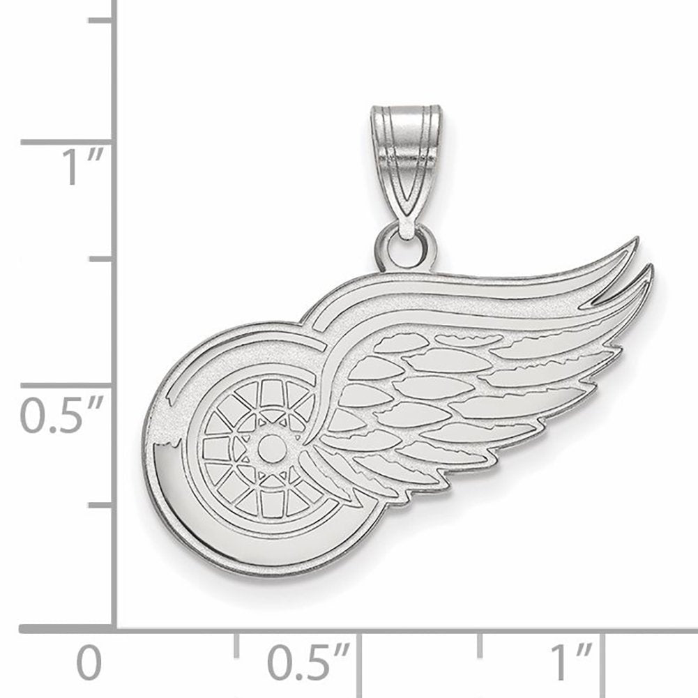 LogoArt NHL Detroit Red Wings Sterling Silver Large Pendant