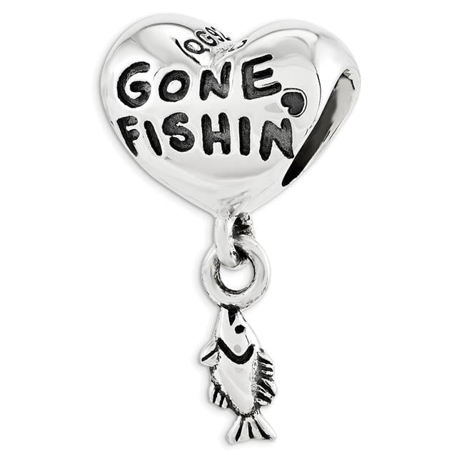 Sterling Silver Reflections Gone Fishin Dangle Bead