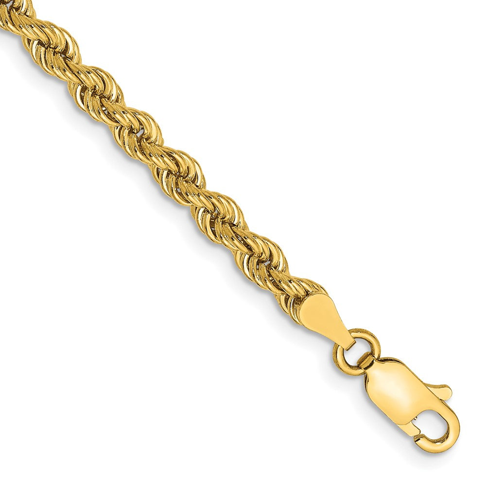 14K 8 inch 3.65mm Regular Rope with Lobster Clasp Chain 8 inches