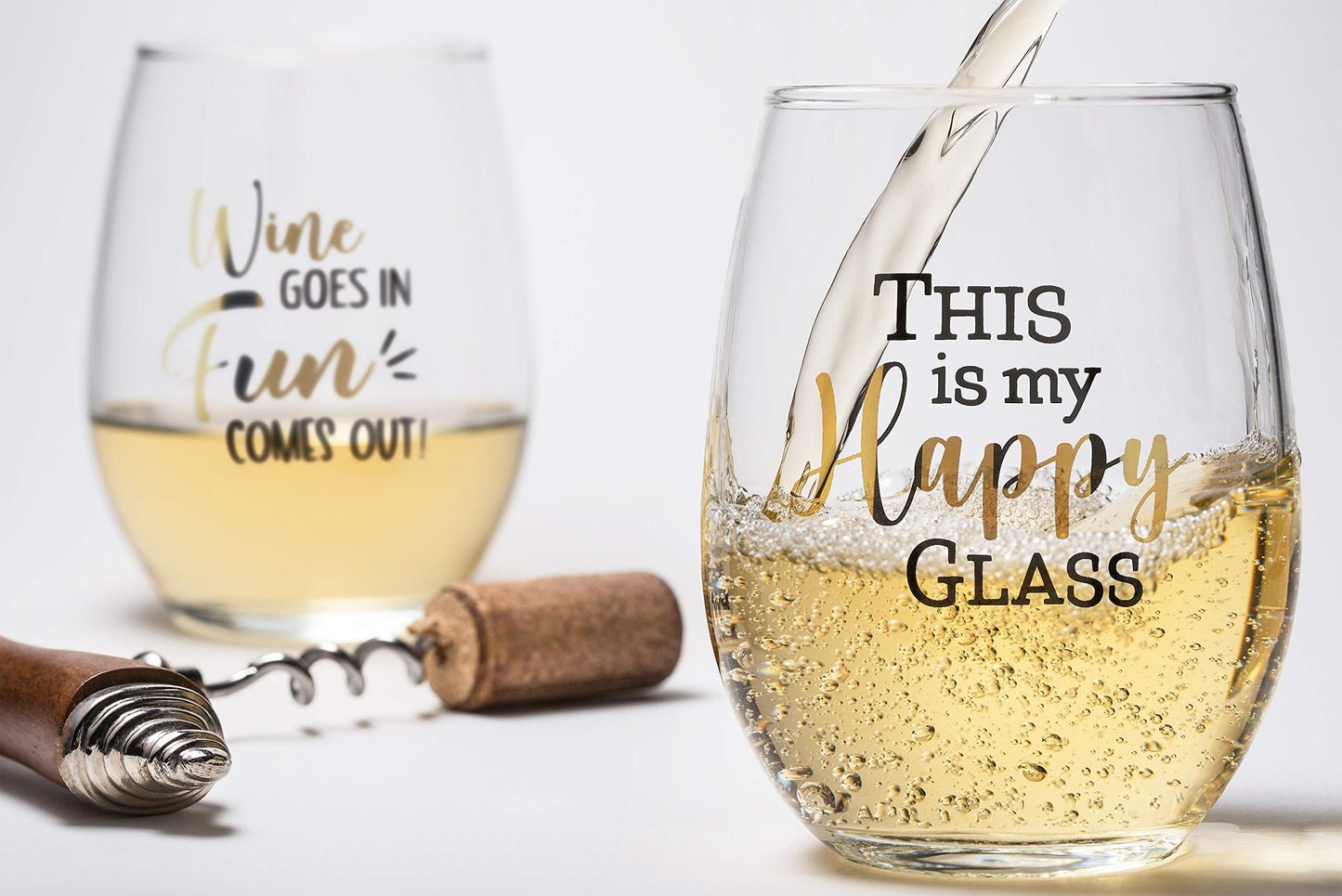Lillian Rose Wine Glass Set with Fun Sayings