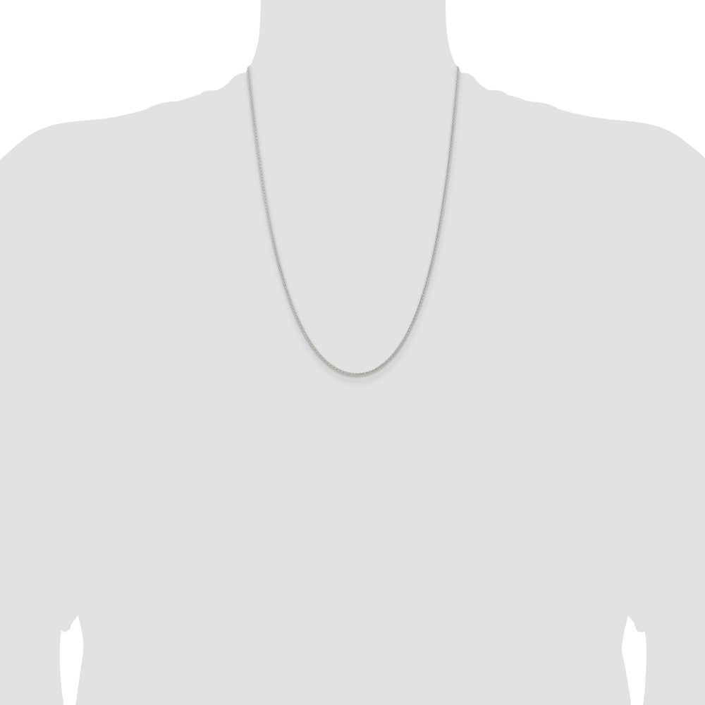 Sterling Silver 1.6mm Round Spiga Chain 24 Inches