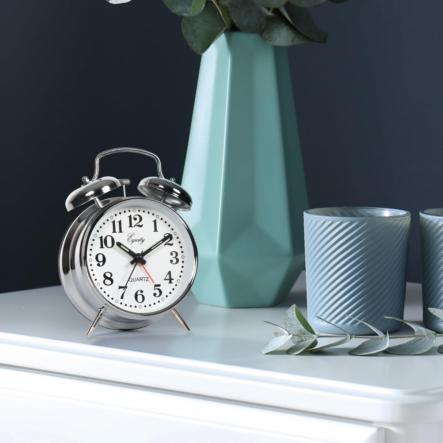 Equity 13014 Silver Twinbell Quartz Analog Alarm Clock