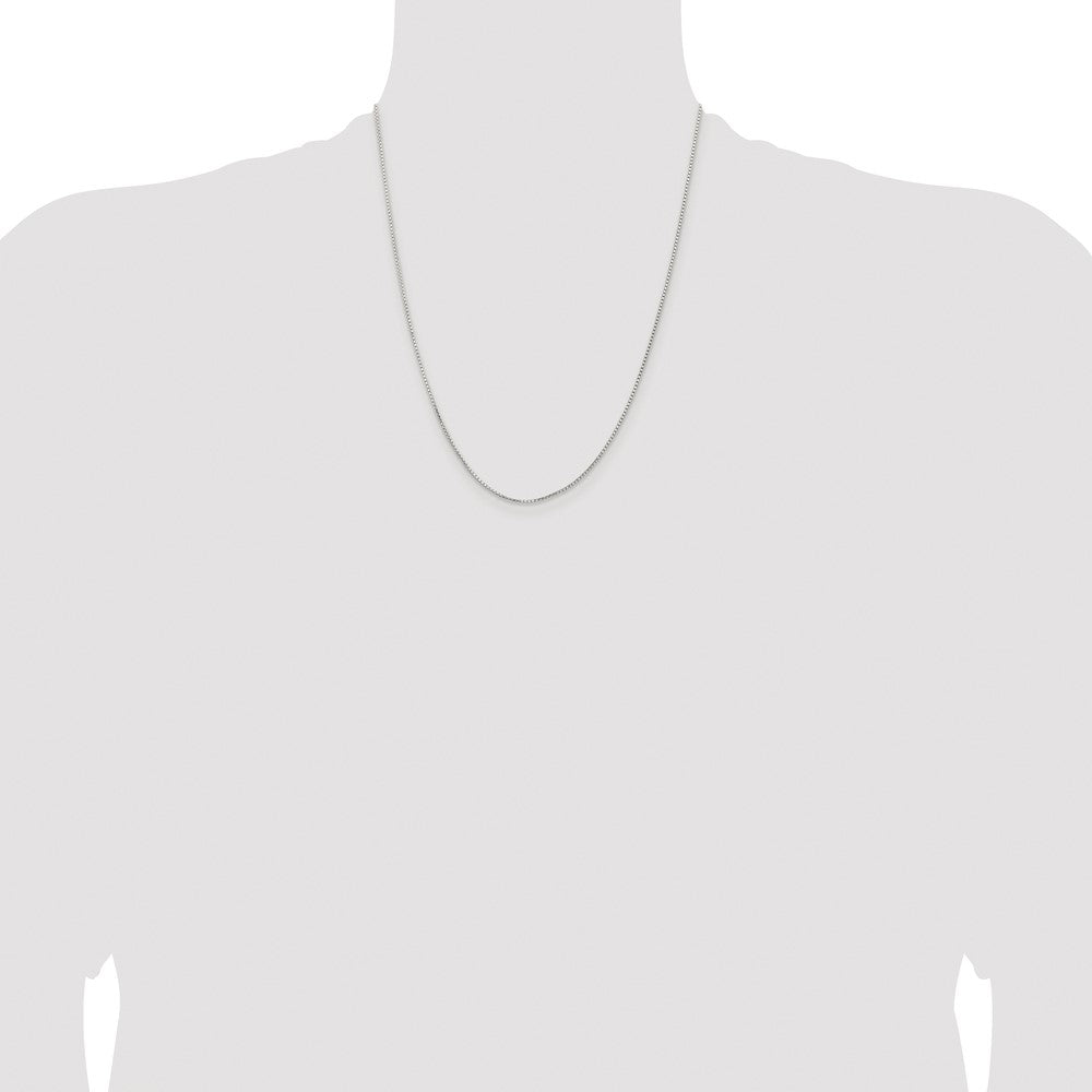 Sterling Silver Rhodium-plated 1.1mm Diamond-cut Round Box Chain
