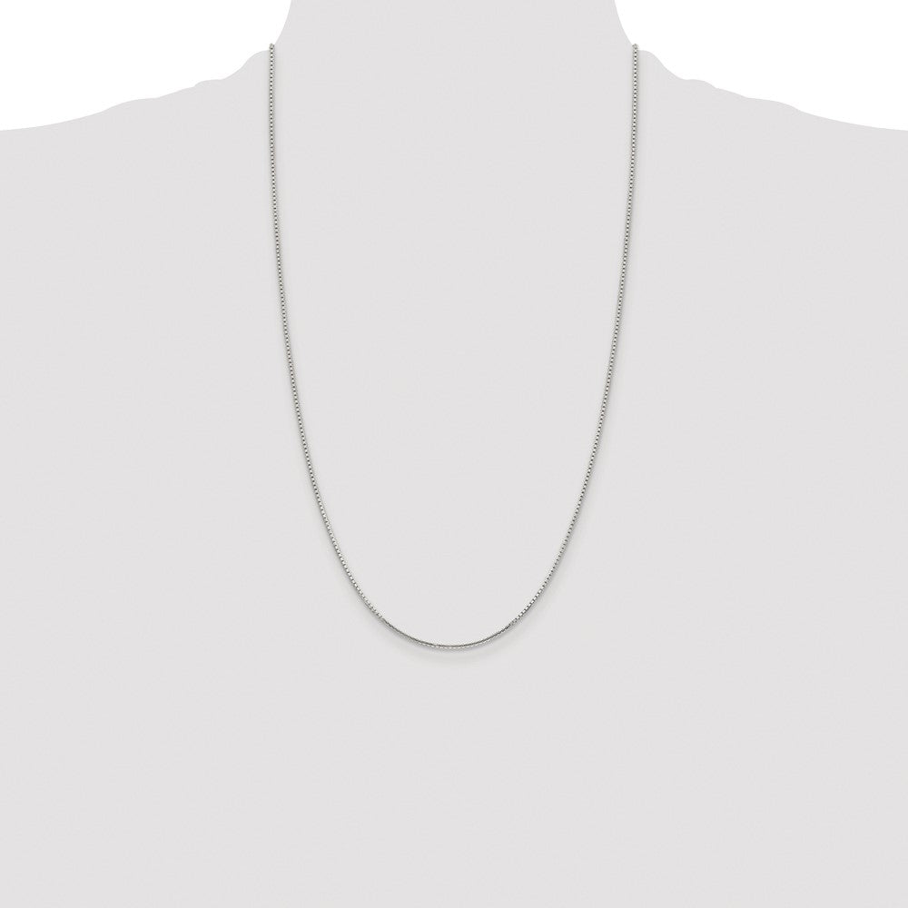 Sterling Silver Rhodium-plated 1.25mm 8 Sided Diamond-cut Box Chain