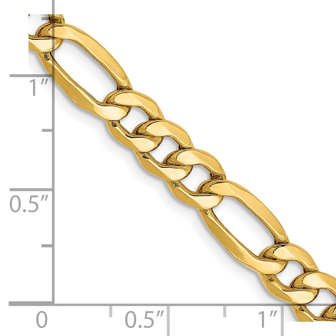 14K 18 inch 6.25mm Semi-Solid Figaro with Lobster Clasp Chain