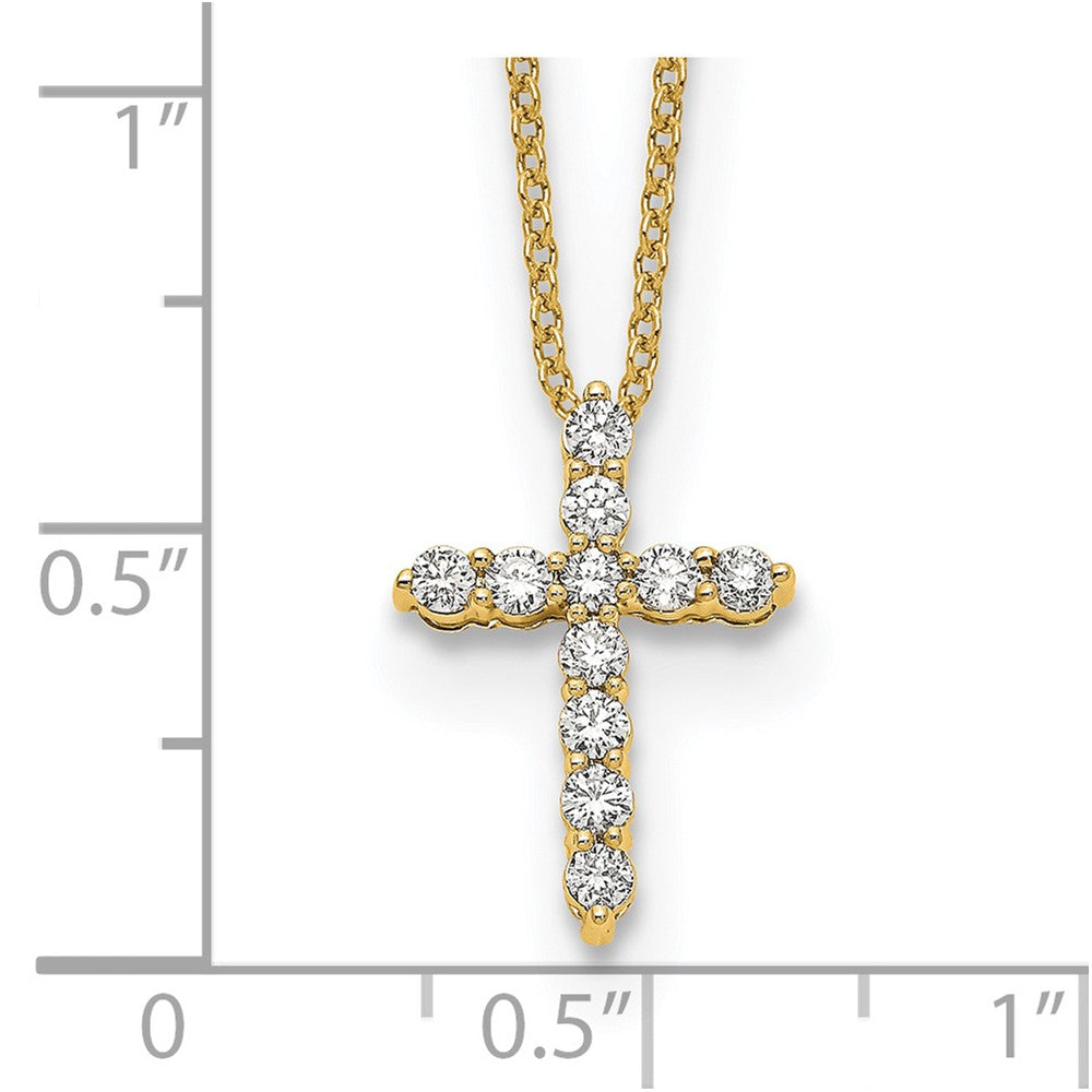 True Origin 14k 1/3 carat Lab Grown Diamond VS DEF 18 inch Cross Pendant Necklace