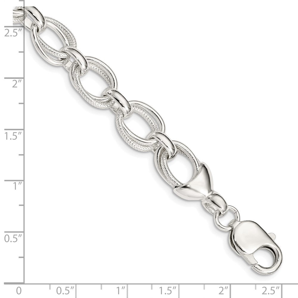 Sterling Silver 7.5inch Fancy Link Bracelet 7.5 inches