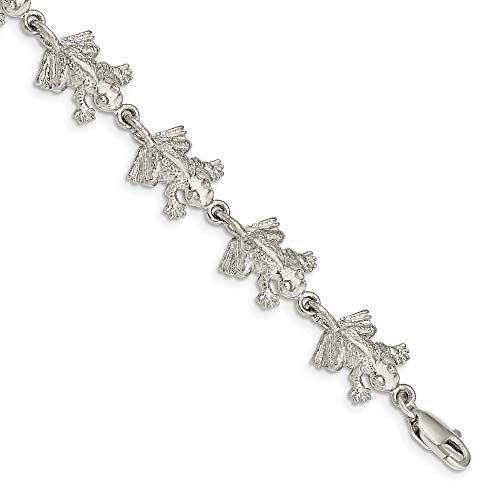 Sterling Silver Frogs Bracelet 7 inches