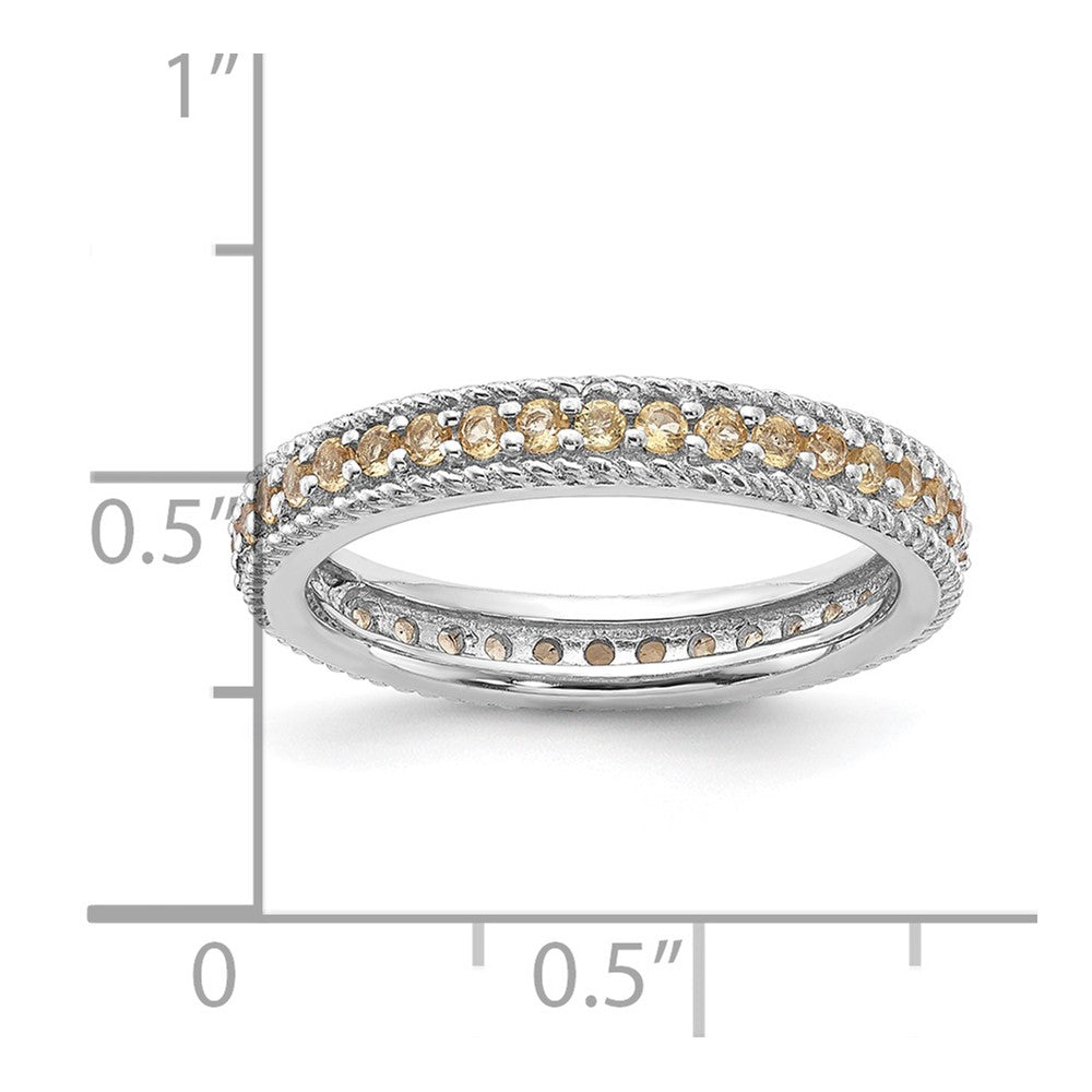 Sterling Silver Stackable Expressions Polished Citrine Eternity Ring