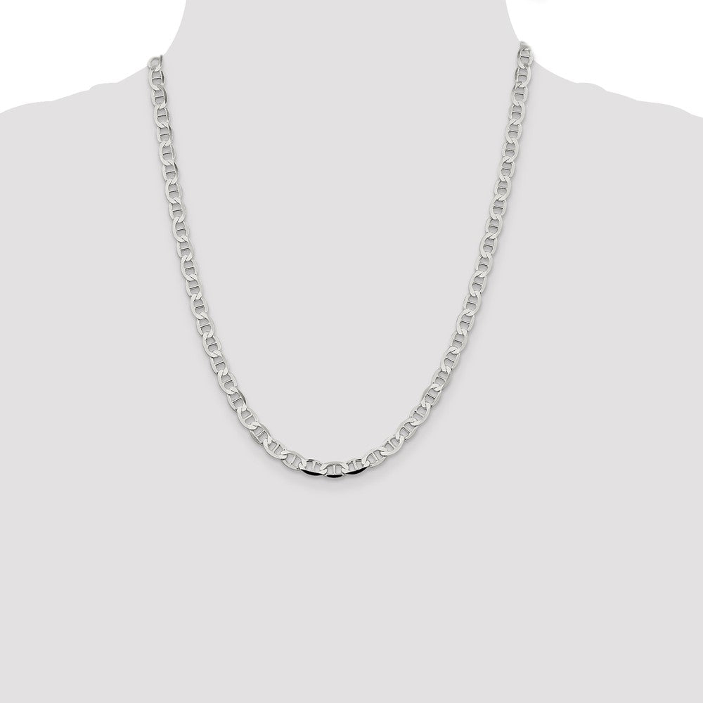 Sterling Silver 5.7mm Flat Anchor Chain 22 Inches