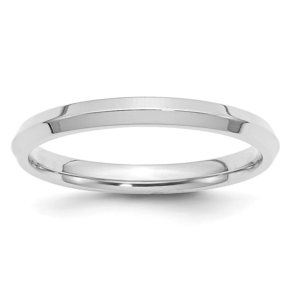 Primal Gold 10 Karat White Gold 2.5mm Knife Edge Comfort Fit Band Size 6.5