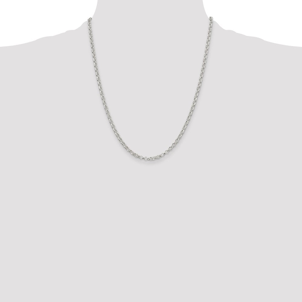 Sterling Silver 3.5mm Rolo Chain 22 Inches