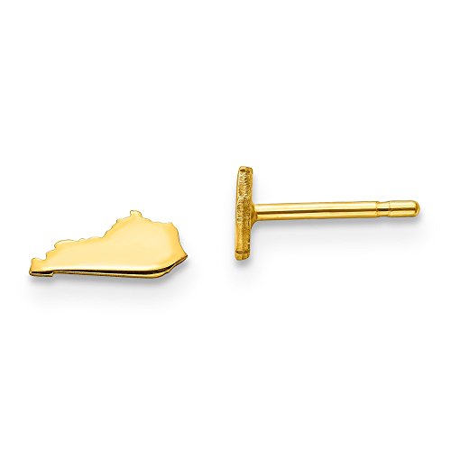 Sterling Silver/Gold-plated Kentucky State Earrings