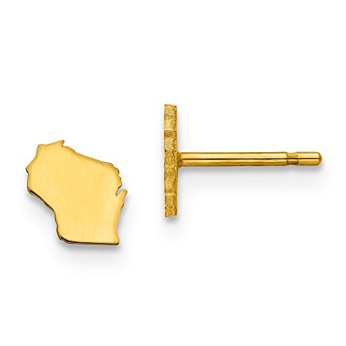 Sterling Silver/Gold-plated Wisconsin State Earrings