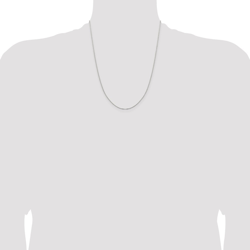 Sterling Silver .9mm Flat Link Cable Chain w/4in ext.