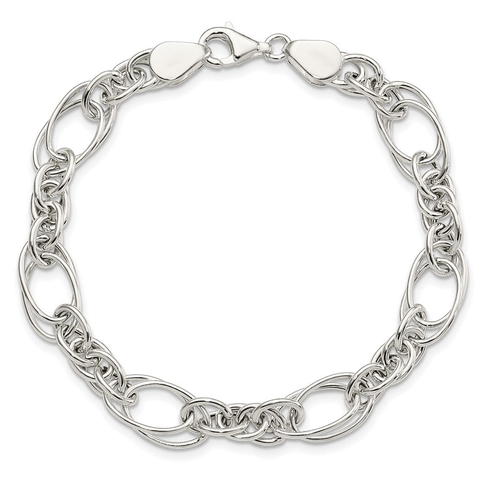 Sterling Silver Polished Fancy Link 7in Bracelet 7 inches