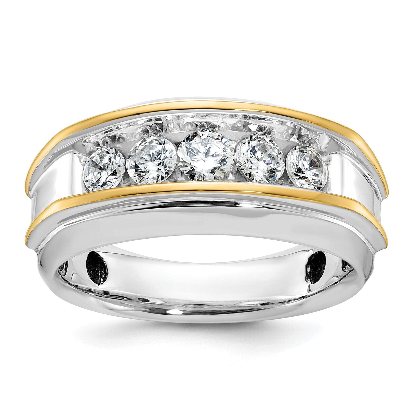 14k Two-tone Men's Lab Grown VS/SI FGH Dia Complete Ring