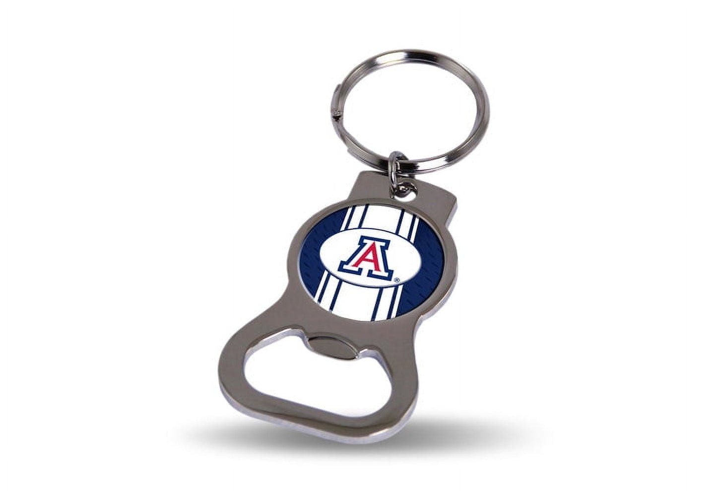 NCAA Univ. of Arizona Silver-tone Bottle Opener Key Ring by Rico Industries Q-GC6417