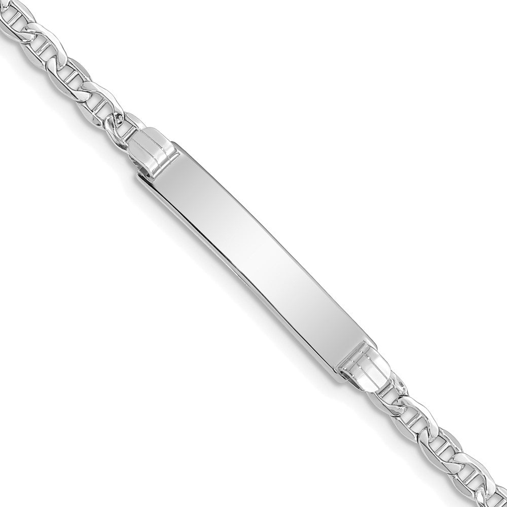 14k WG Semi-Solid Anchor Link ID Bracelet 8 inches