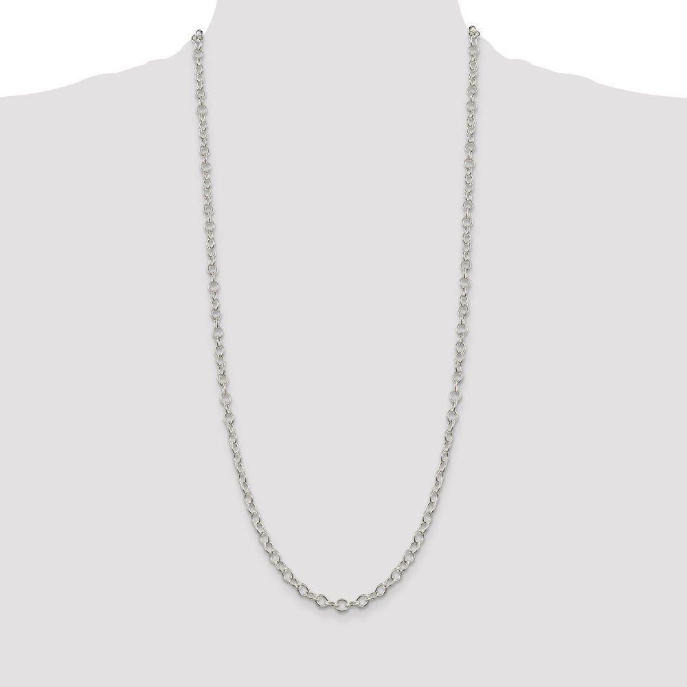 Sterling Silver 5.3mm Oval Cable Chain 30 Inches