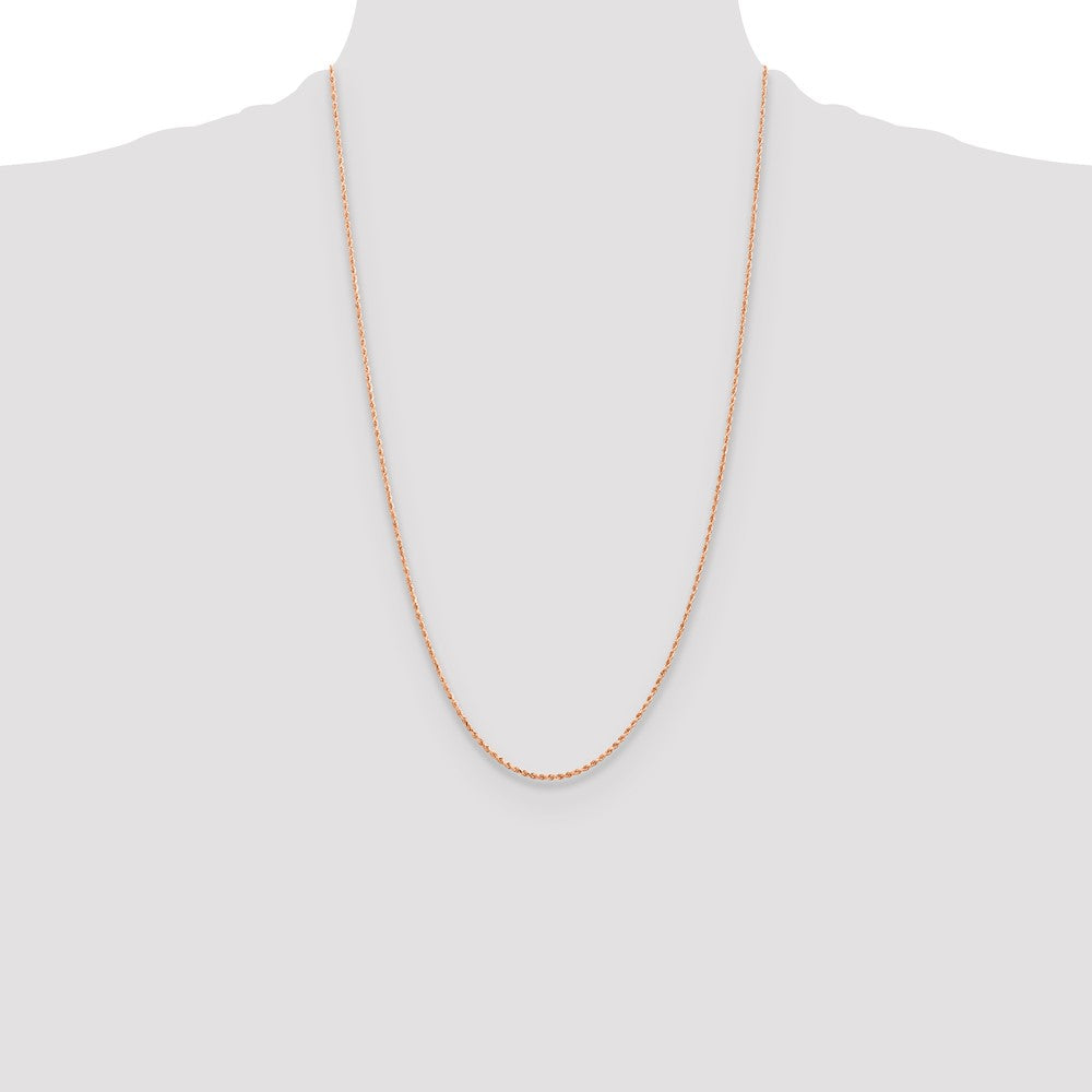 14K Rose Gold 1.5mm Diamond-Cut Rope Chain