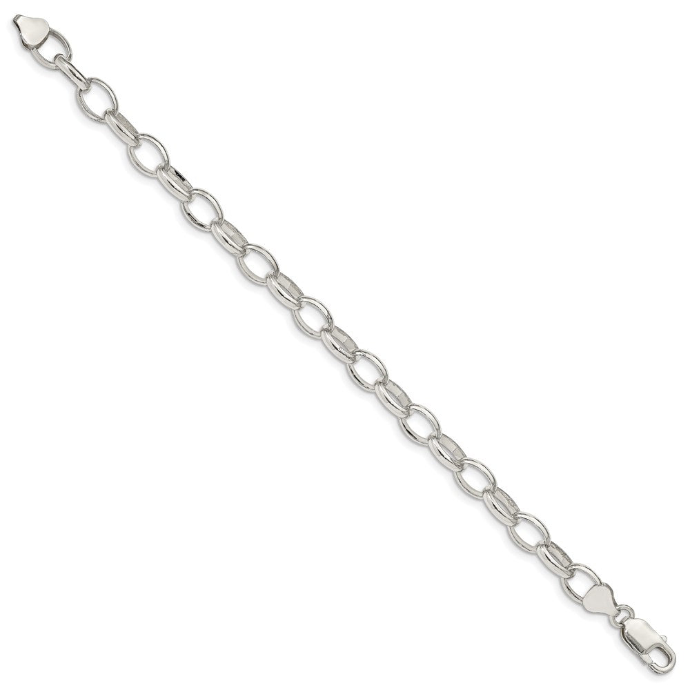 Sterling Silver 8mm Fancy Rolo Chain 8 inches
