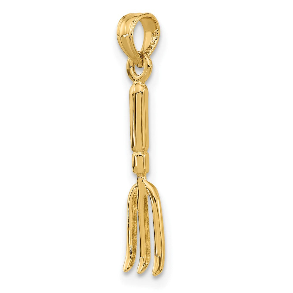 10K 3-D Fork Garden Tool Charm