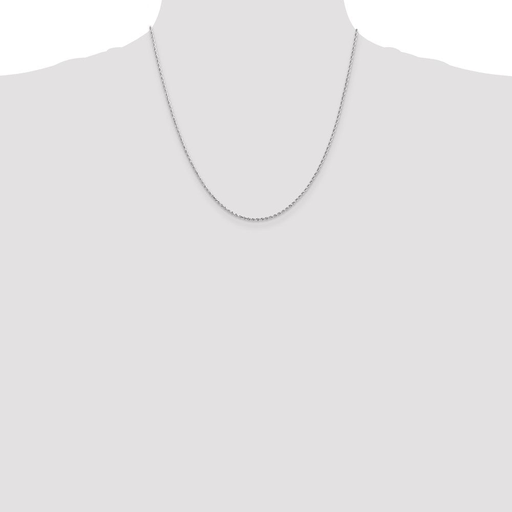 10k White Gold 1.5mm Diamond-cut Rope Chain