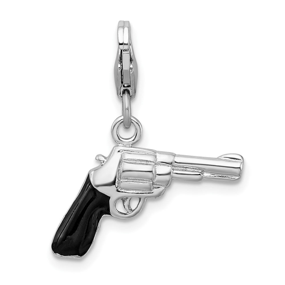 Amore La Vita Sterling Silver Rhodium-plated Polished 3-D Enameled Charm with Fancy Lobster Clasp