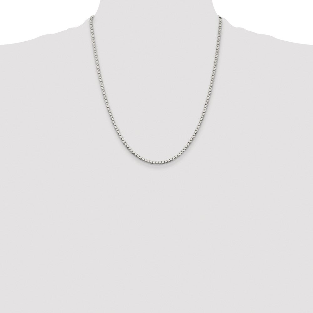 Sterling Silver Rhodium-plated 2.5mm Box Chain