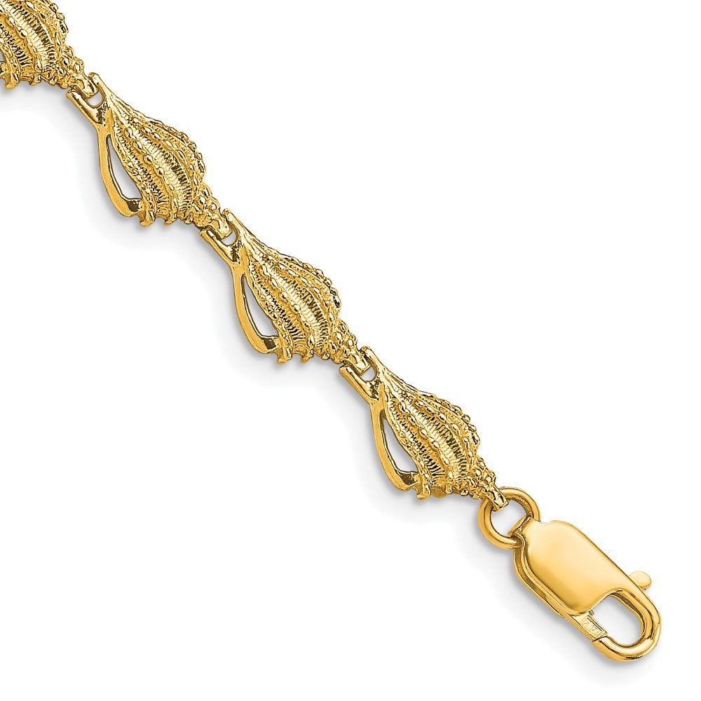 14k Conch Shell Bracelet 7.5 inches