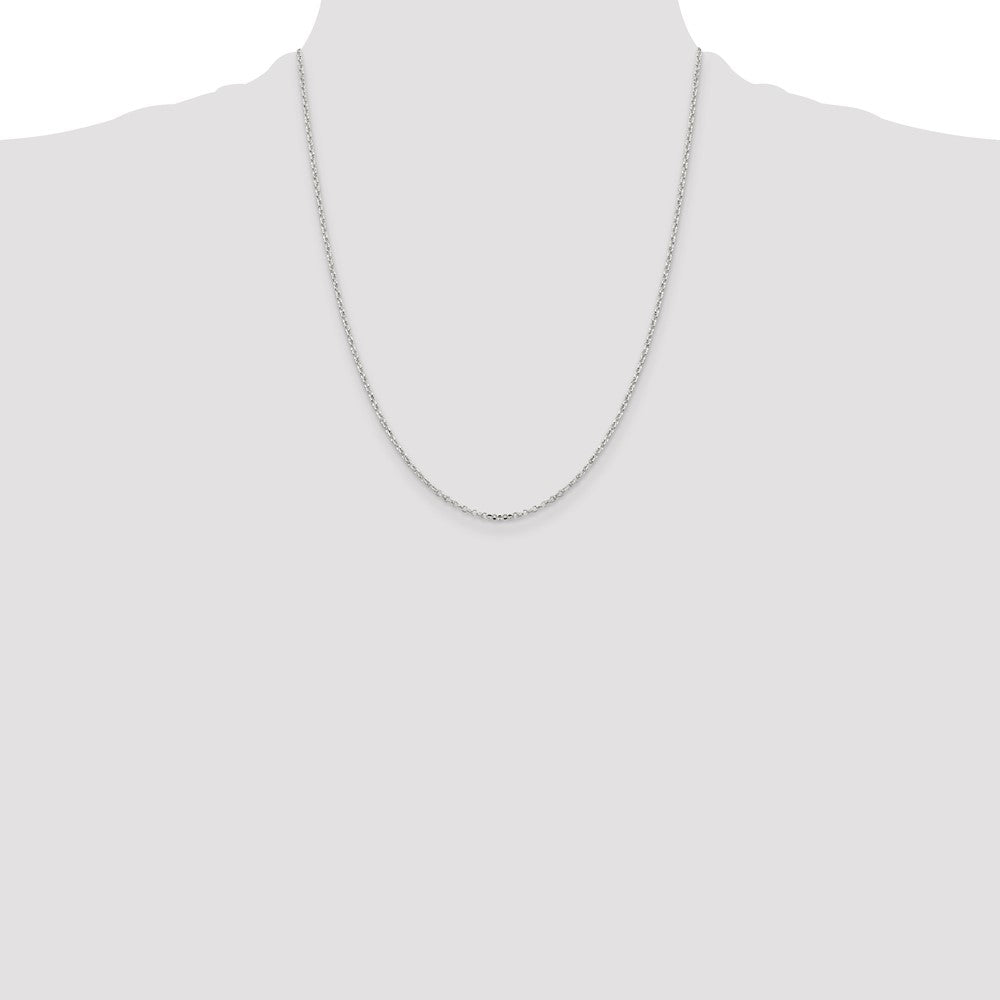 Sterling Silver 1.75mm Diamond-cut Cable Chain 22 Inches
