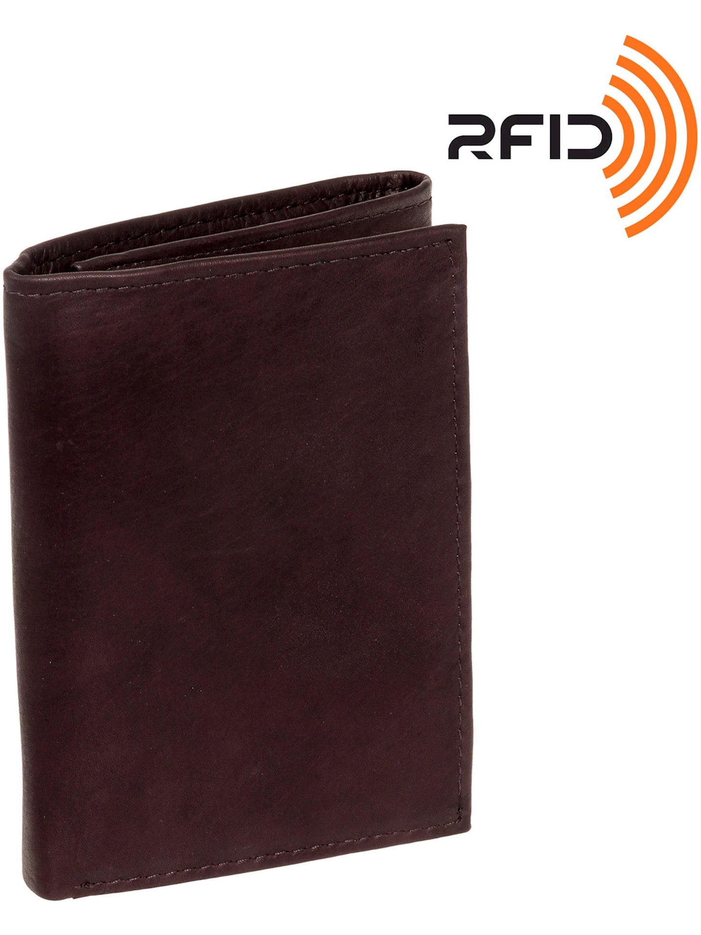 Men's Top Grain Cowhide Leather RFID Trifold Billfold Wallet