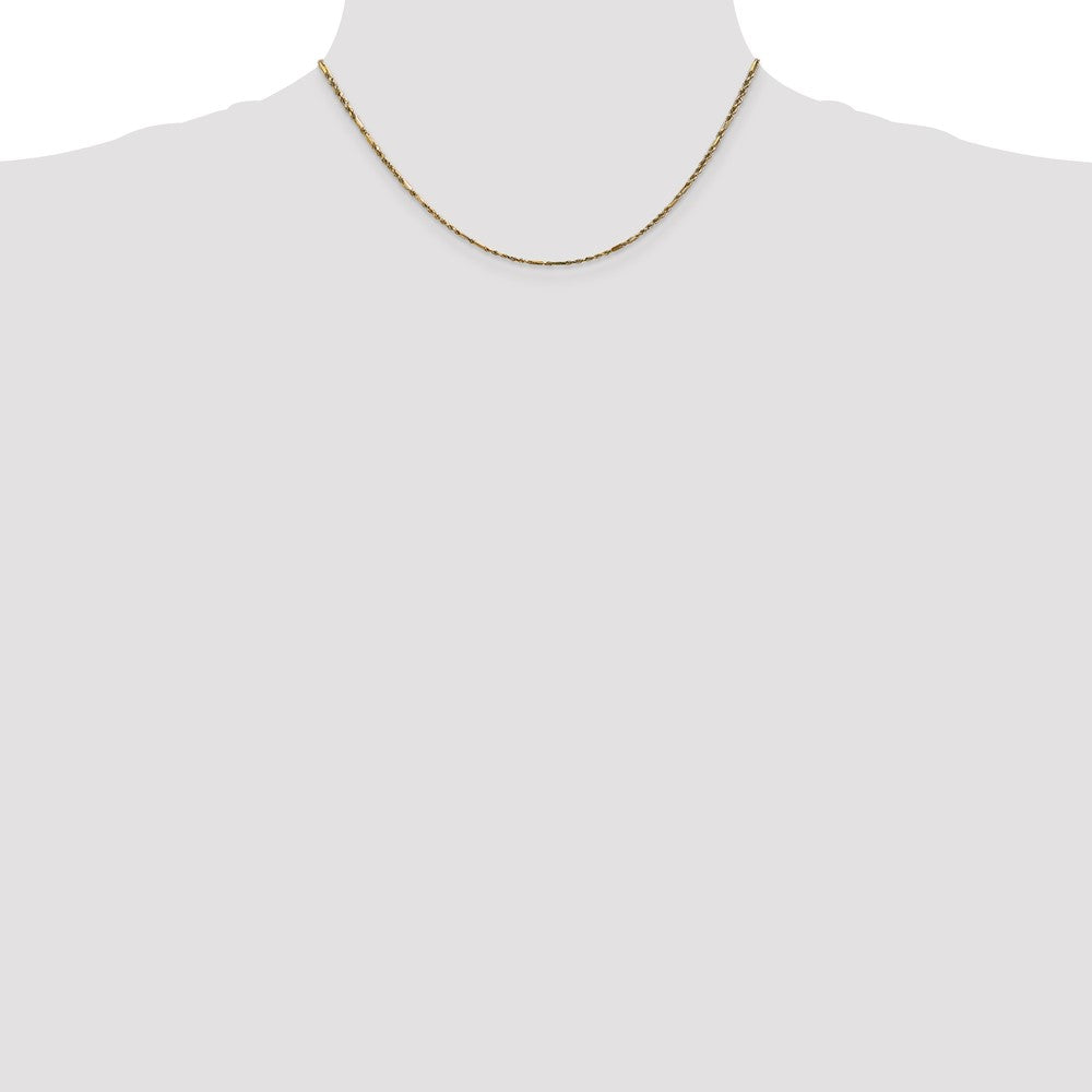 14K 16 inch 1.8mm Diamond-cut Milano Rope with Lobster Clasp Chain