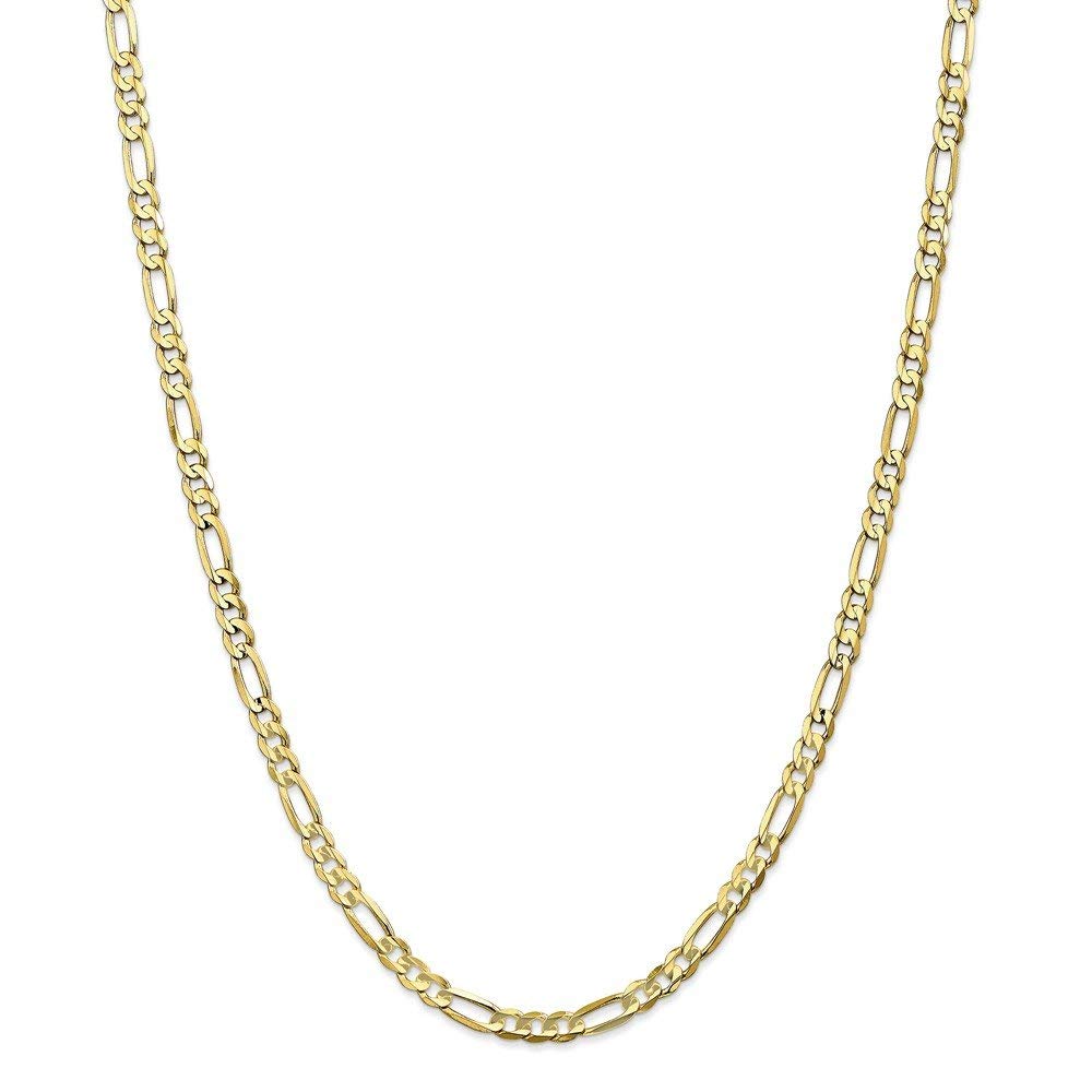 Primal Gold 10 Karat Yellow Gold 4.5mm Light Concave Figaro Chain