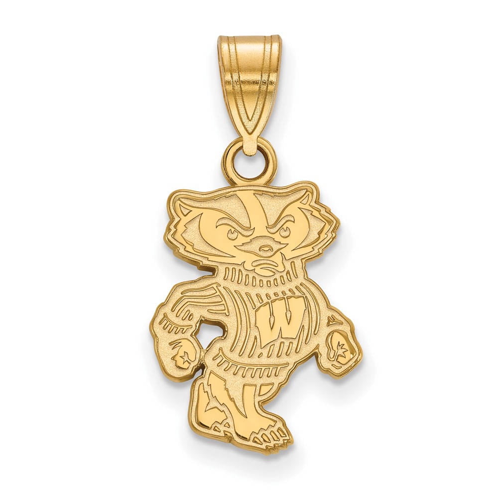 14k Gold LogoArt University of Wisconsin Badger Medium Pendant Q4Y045UWI