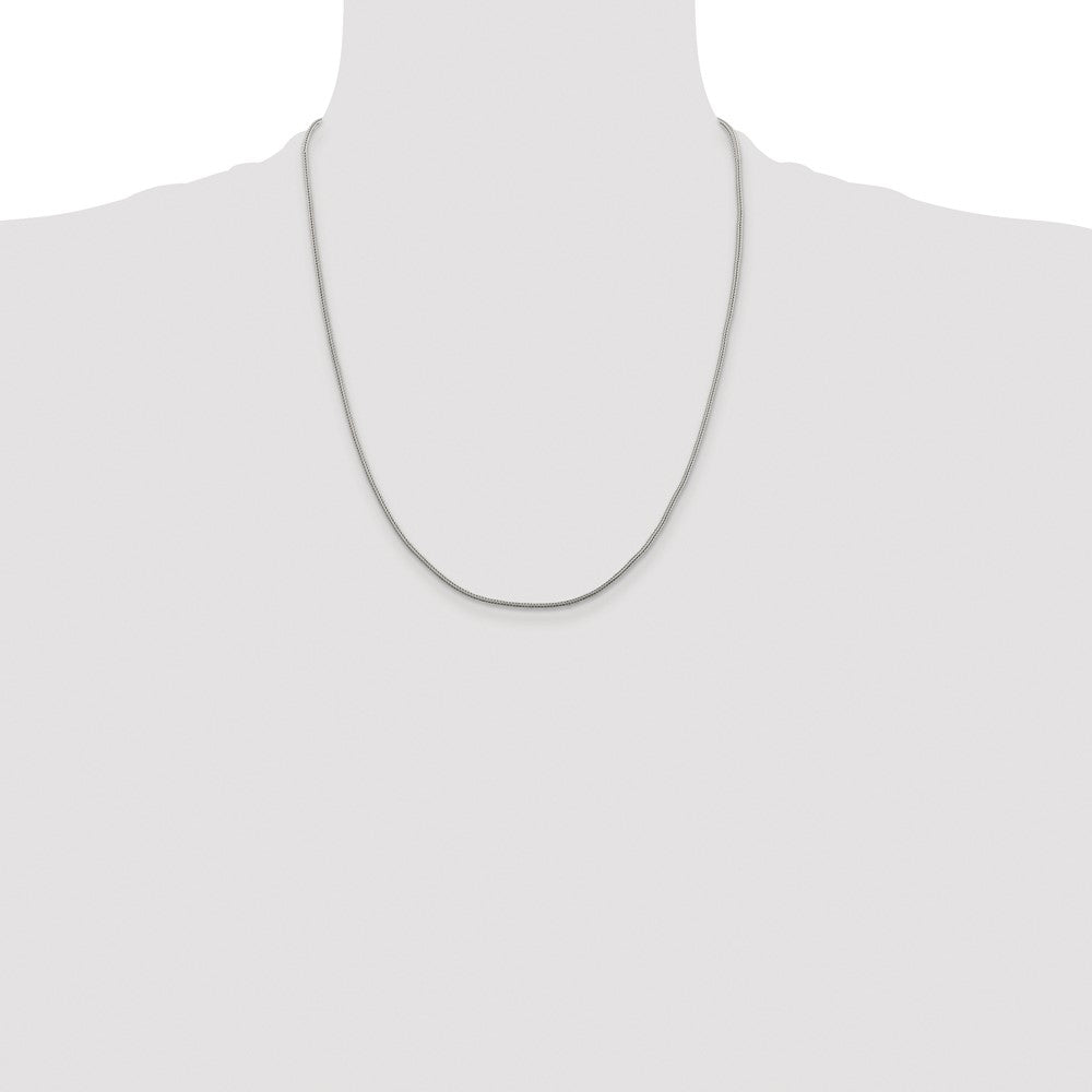 Sterling Silver Rhodium-plated 1.25mm Diamond-cut Round Franco Chain