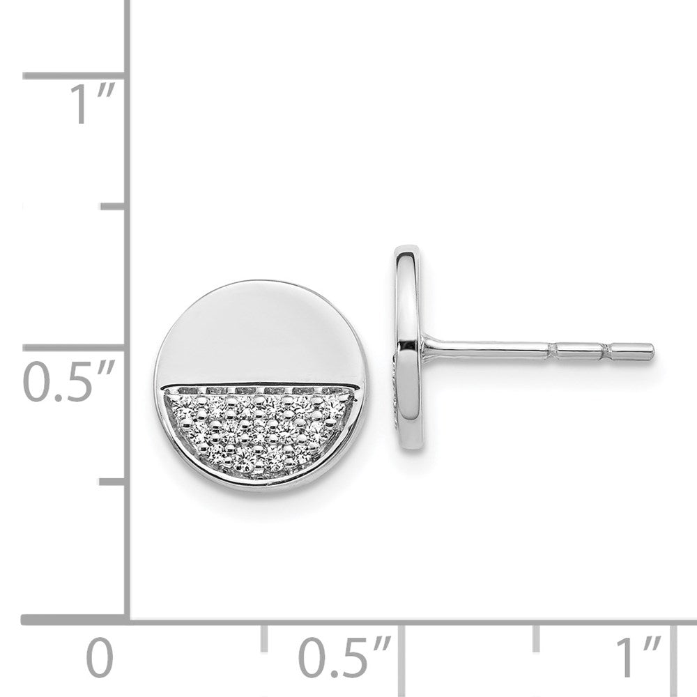 14k White Gold Diamond Fancy Circle Earrings