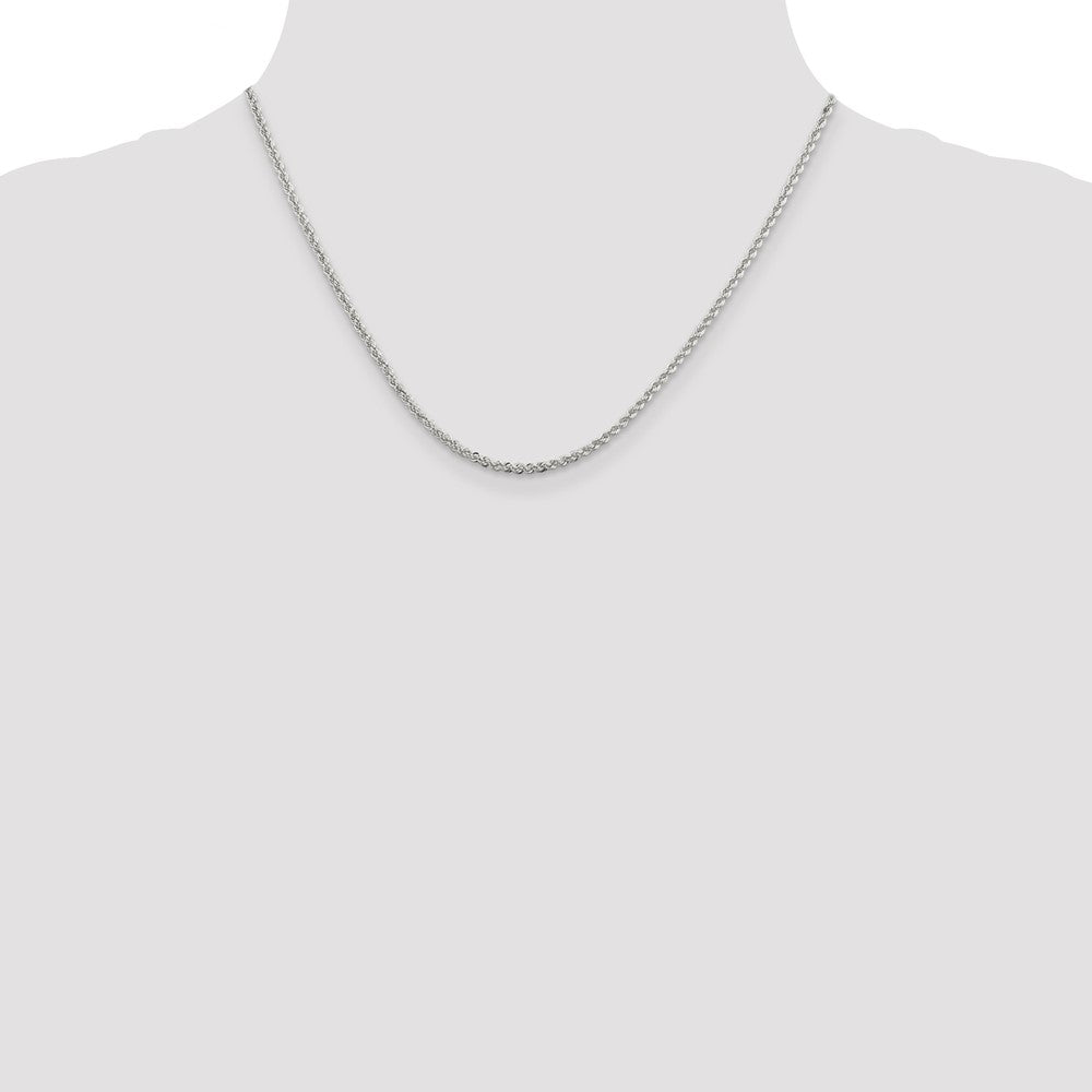 Sterling Silver 2.3mm Solid Rope Chain 18 Inches